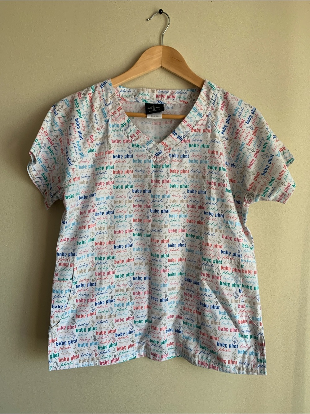 Baby phat logo nurse scrubs size small